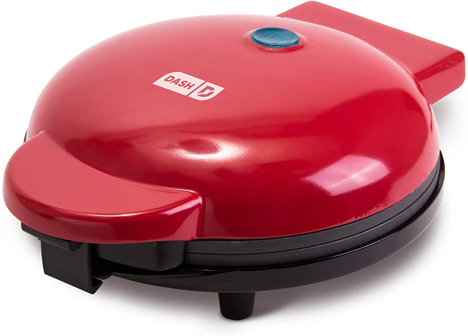 Plancha eléctrica redonda Express de 8″ para panqueques y galletas, roja