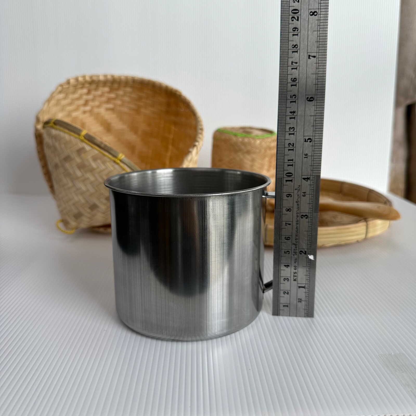 Sticky Rice Cooking Set 6 Pcs | Handmade Bamboo Basket & Thai-Lao Steamer