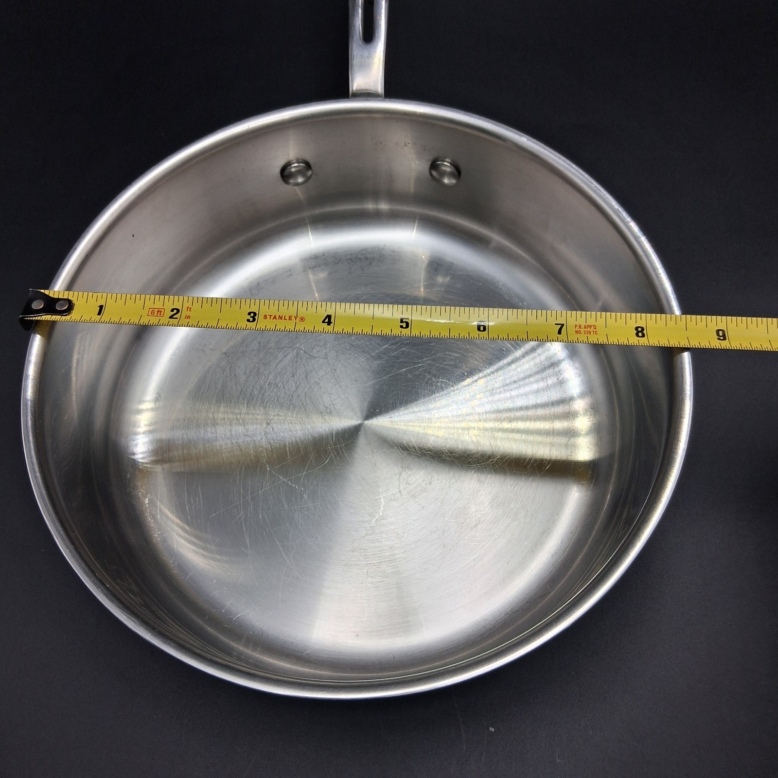 Emeril 2 Qt Stainless Steel Saute Pan w Lid Wide Shallow Riveted Handle