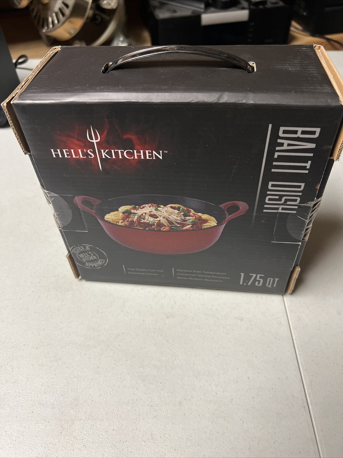 Hell’s Kitchen Nonstick, 1.75QT-Red-Cast Iron Balti Dish, 1.75 quart – Brand New