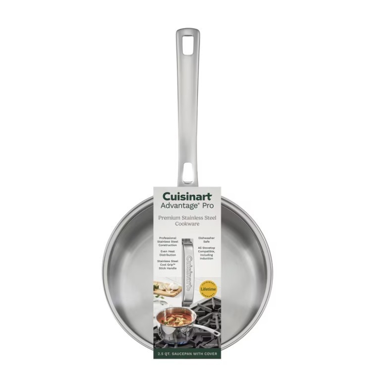 Cuisinart Advantage Pro Series 2.5 Qt Stainless Steel Saucepan with Tempered
