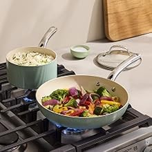Inspire Nonstick Cookware Set, 10-Piece, Oven Safe to 500°F, Stockpot, Ceramic