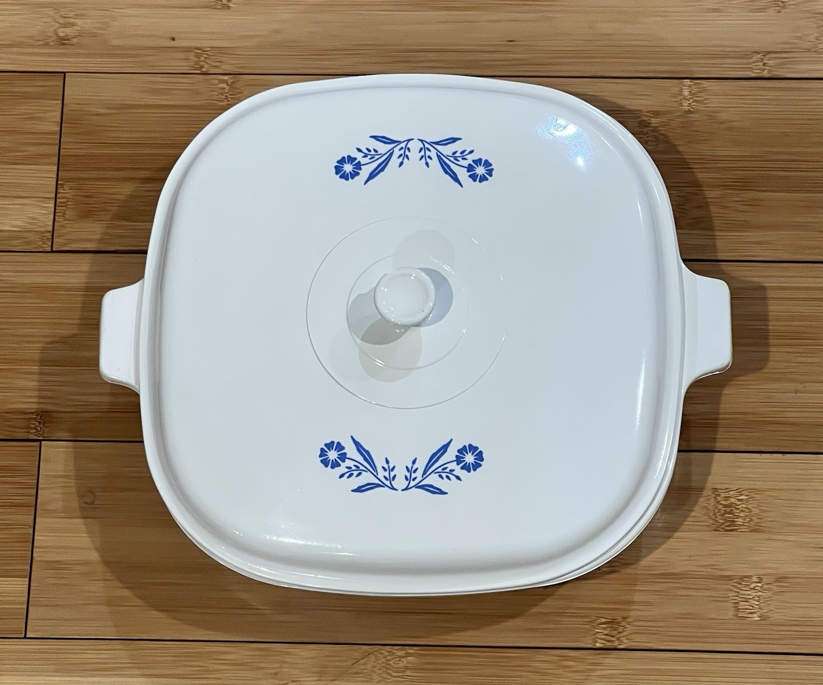 10″ Corningware Blue CornflowerPyroceram Skillet Ist Generation, SolidLid