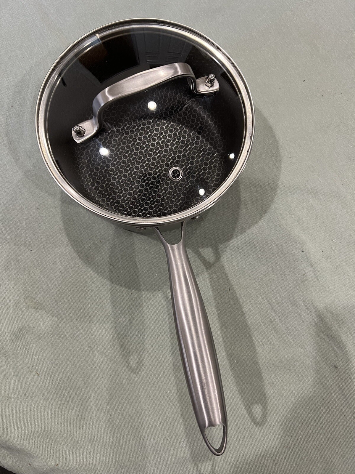 DELARLO Tri-Ply Hybrid Stainless Steel Covered Nonstick Pot 2 QT
