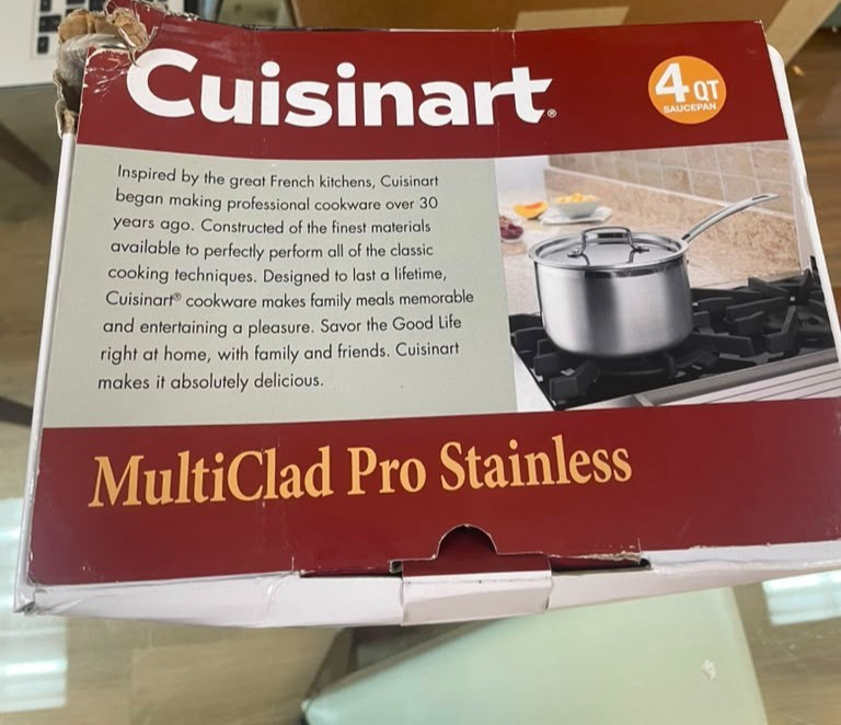 Cuisinart MultiClad Pro 4 Qt. Stainless Steel Stockpot. Dishwasher Safe.