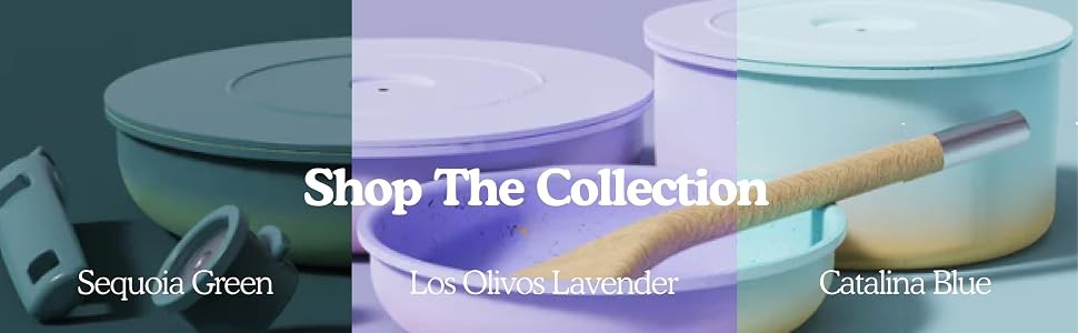 Ombré Ceramic Titanium Non-Toxic, Nonstick Cookware Set 8-Piece Modular System
