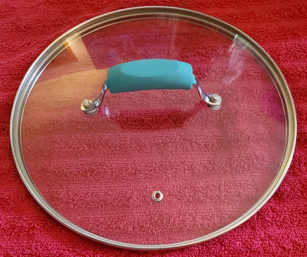 Tasty 10″ Glass Replacement Lid Teal Silicone Handle Cookware Pot Pan Skillet