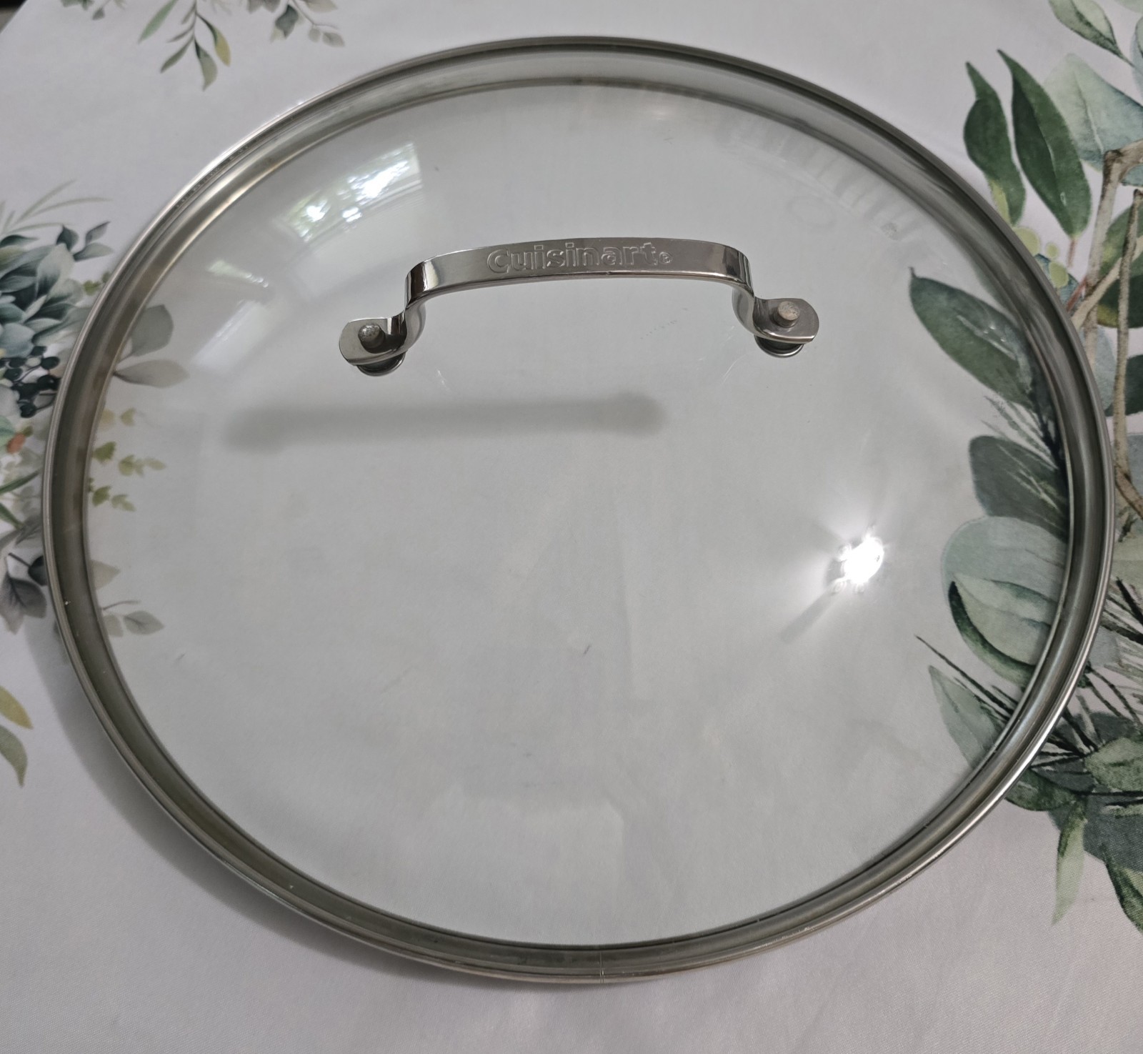 Cuisinart Glass Replacement Lid. In: 11.5″ Out: 12.25″ Stainless Steel Handle
