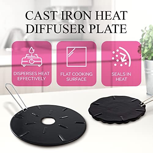 Cast Iron Heat Diffuser For Gas Stove “ 2 Sizes Included “ 8.25 And 6.75 Inch He