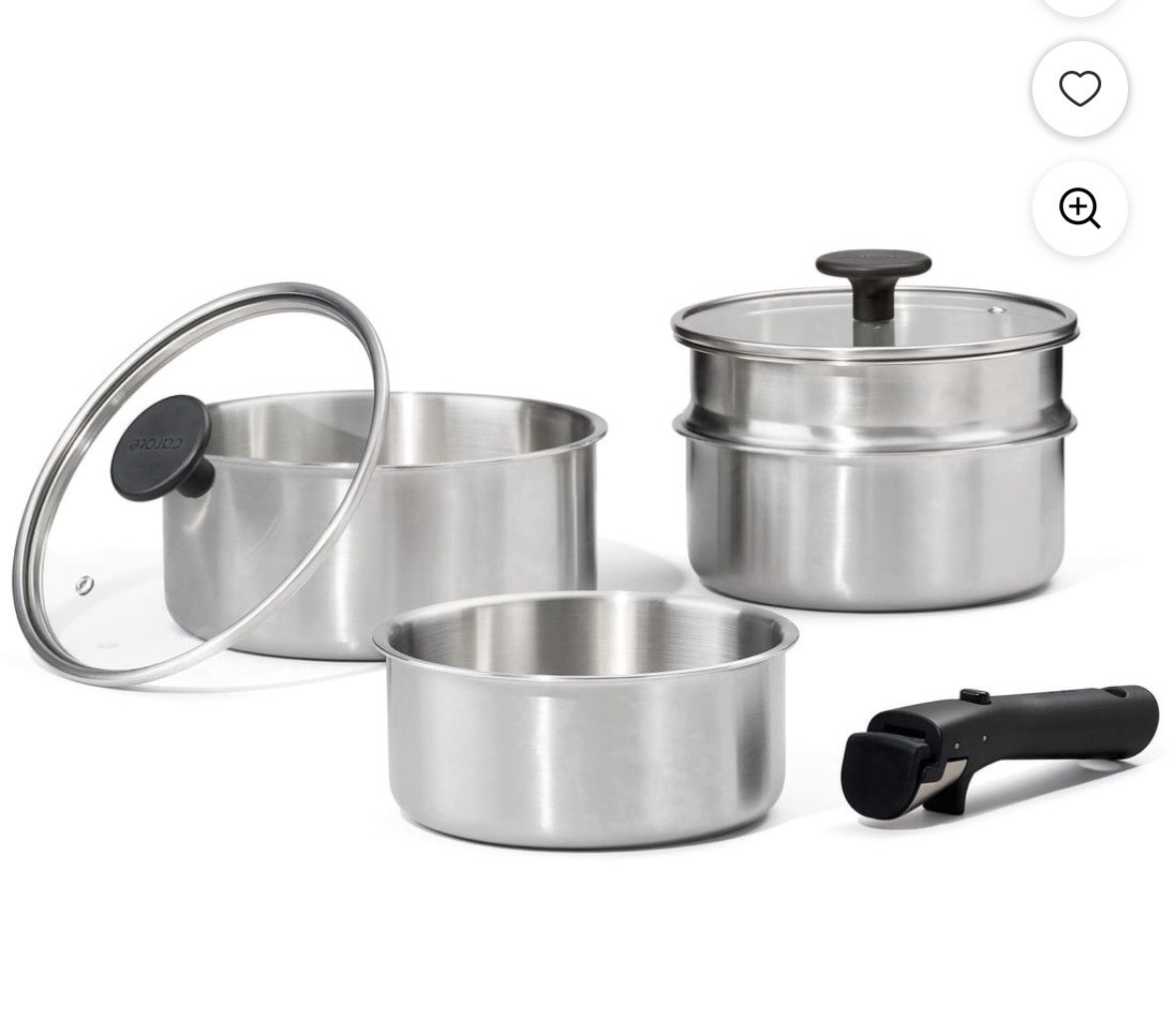 Carote Stainless Steel 7 Pc Set With Detachable Handle