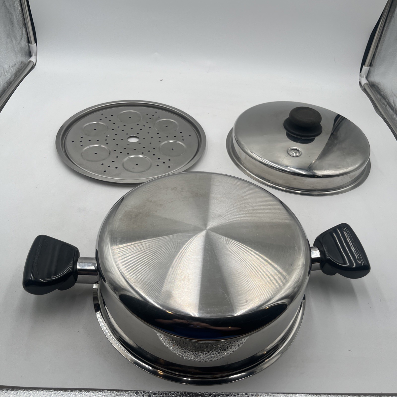 Saladmaster Utility Tray 10” W/ Steamer & Dome Lid Stainless Made in USA