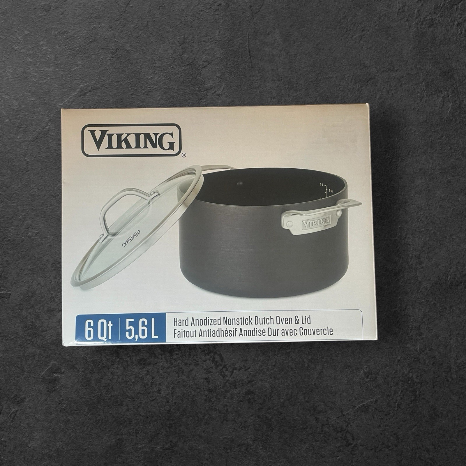 Viking Culinary Hard Anodized Nonstick Dutch Oven 6 Quart Glass Lid NIB Sold Out