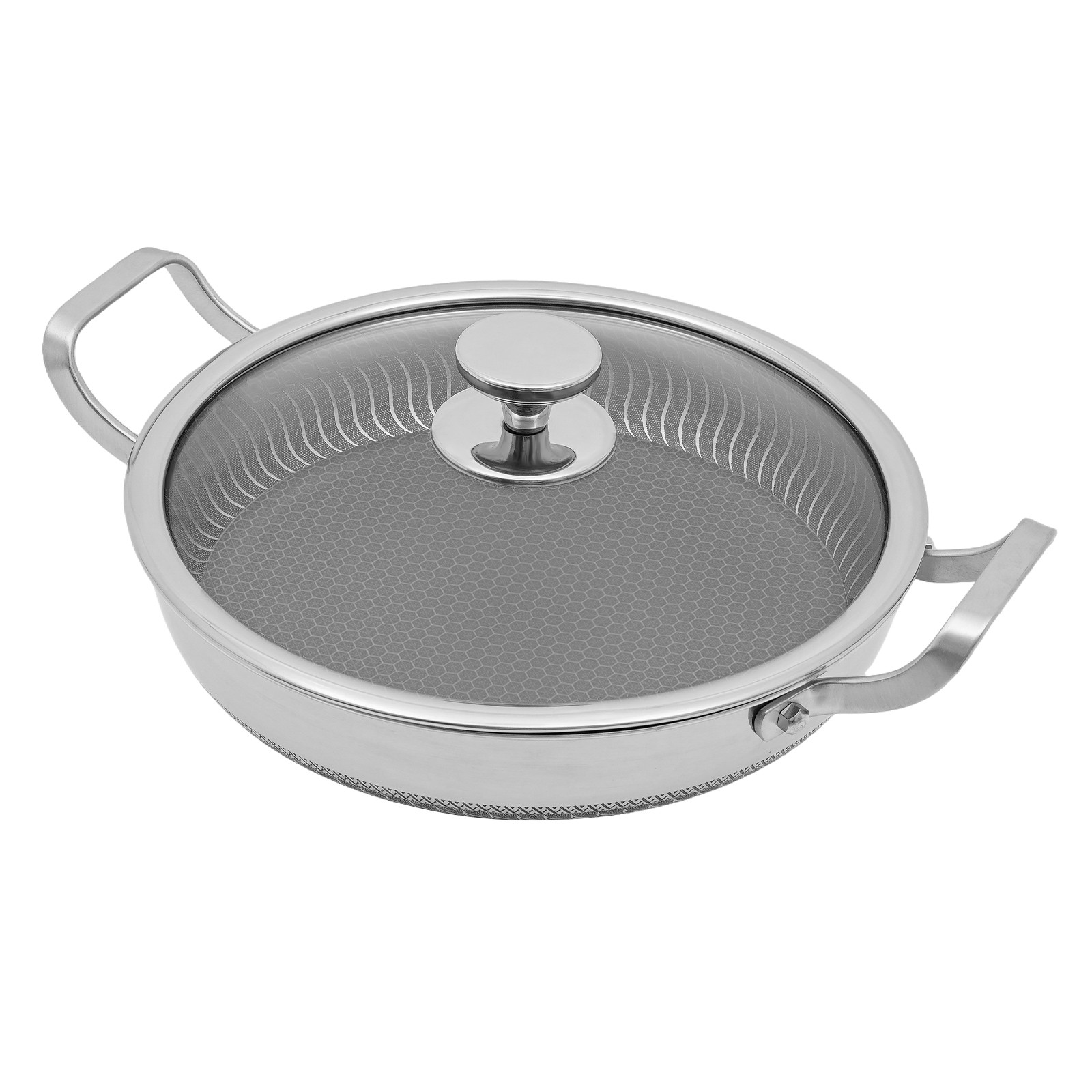 Frying Pan W/Lid Non Stick 316 Stainless Steel Skillets Induction Oven