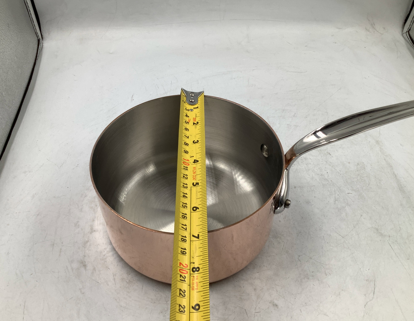 Mauviel M’Heritage 150 S Polished Copper & Stainless Steel Sauce Pan. 1.9 Qt
