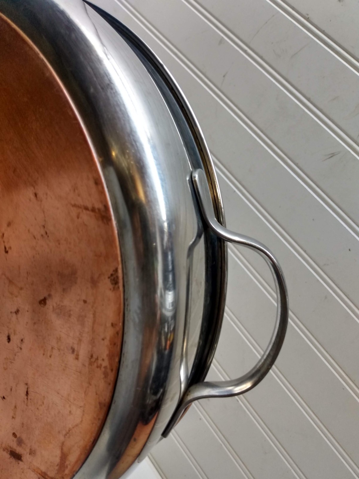 Revere Ware 4 Qt Brazier Copper Disc Stainless 12″ Skillet Fry Saute Pan No Lid