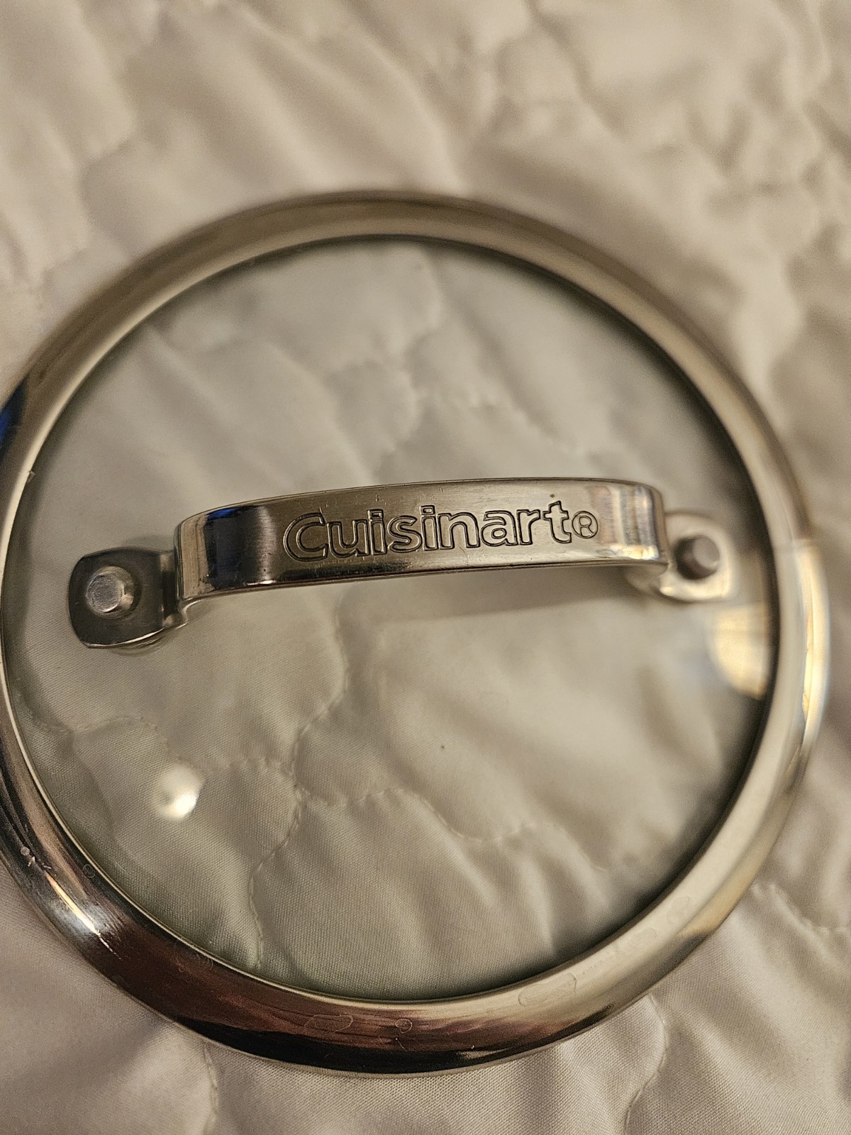 Cuisinart Glass Pan Lid With Metal Handle & Rim 9 “