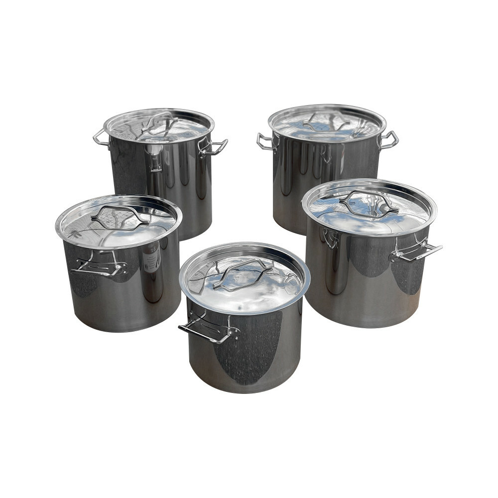 5 Pc Stainless Steel Stock Pot Steamer Pot Vaporera Kettle 20 24 32 40 52QT