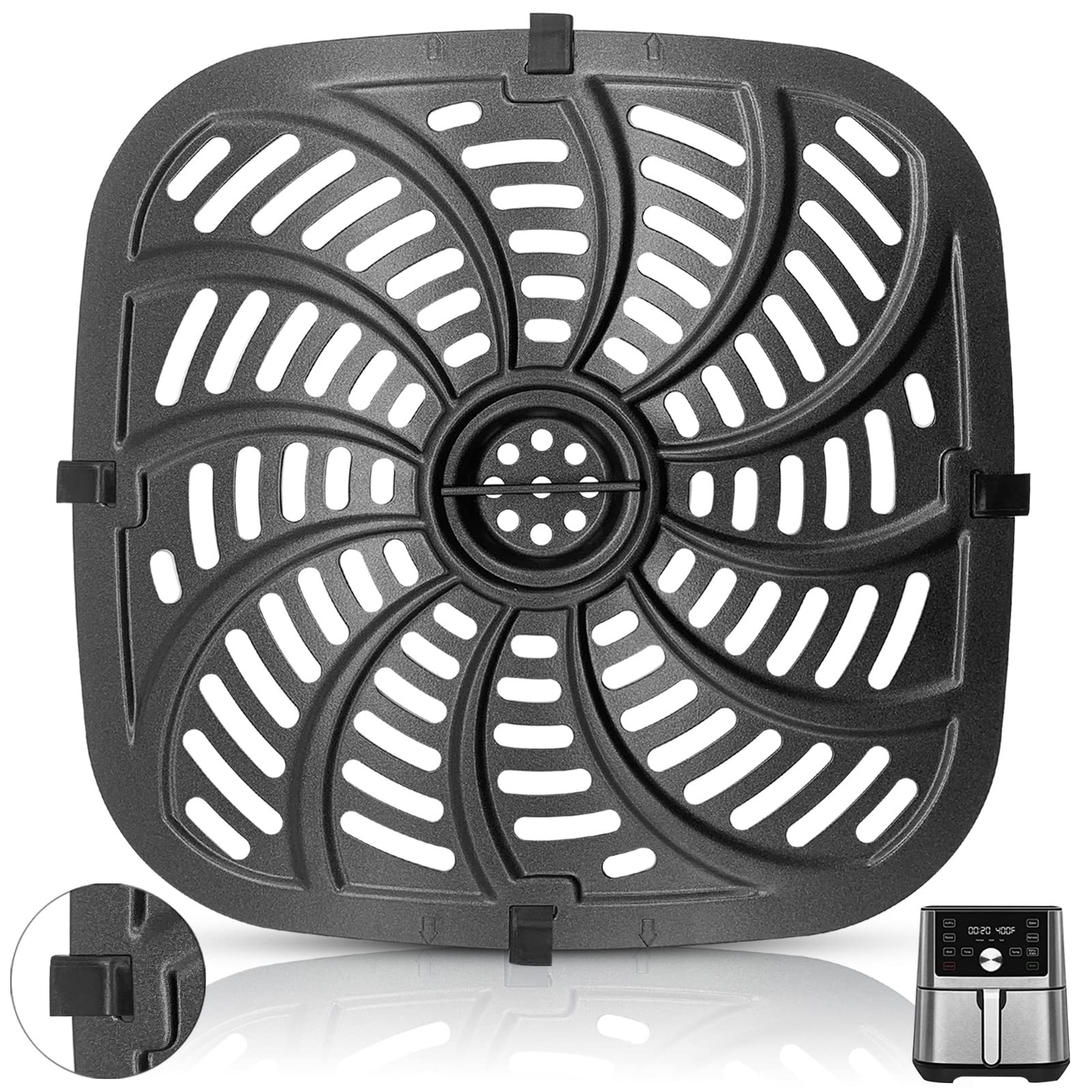 Air Fryer Grill Pan for Chefman TurboTouch Easy View Air Fryer 8 QT, Food Gra…
