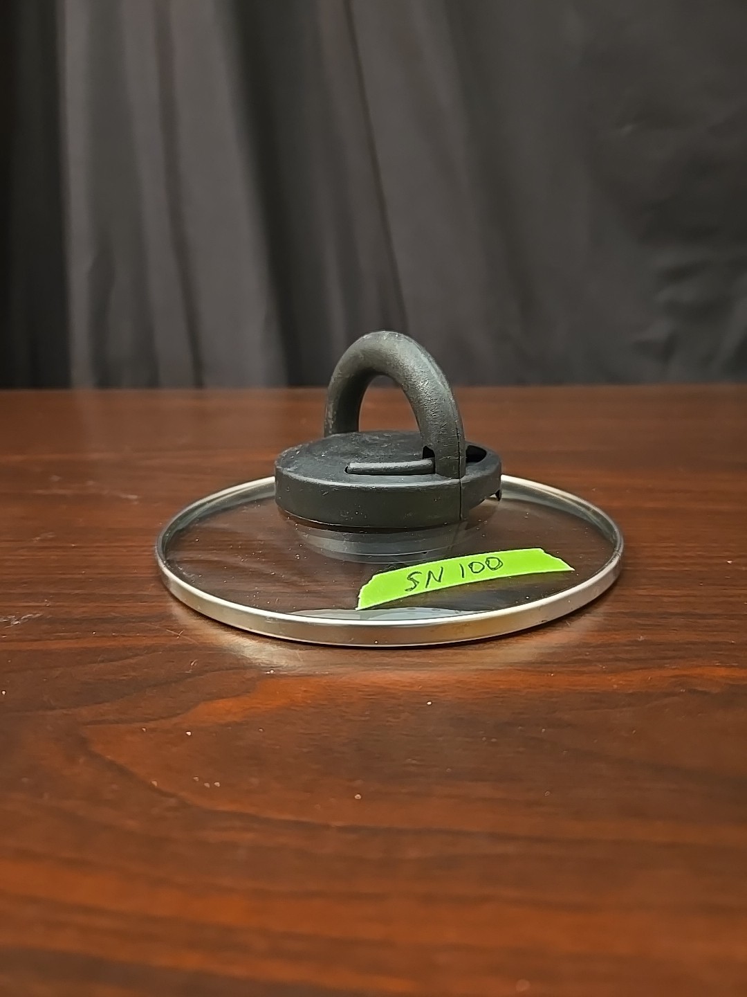 5.75″ Lid Pan/Skillet Top Glass. Black Heat Resistant Handle SN 100