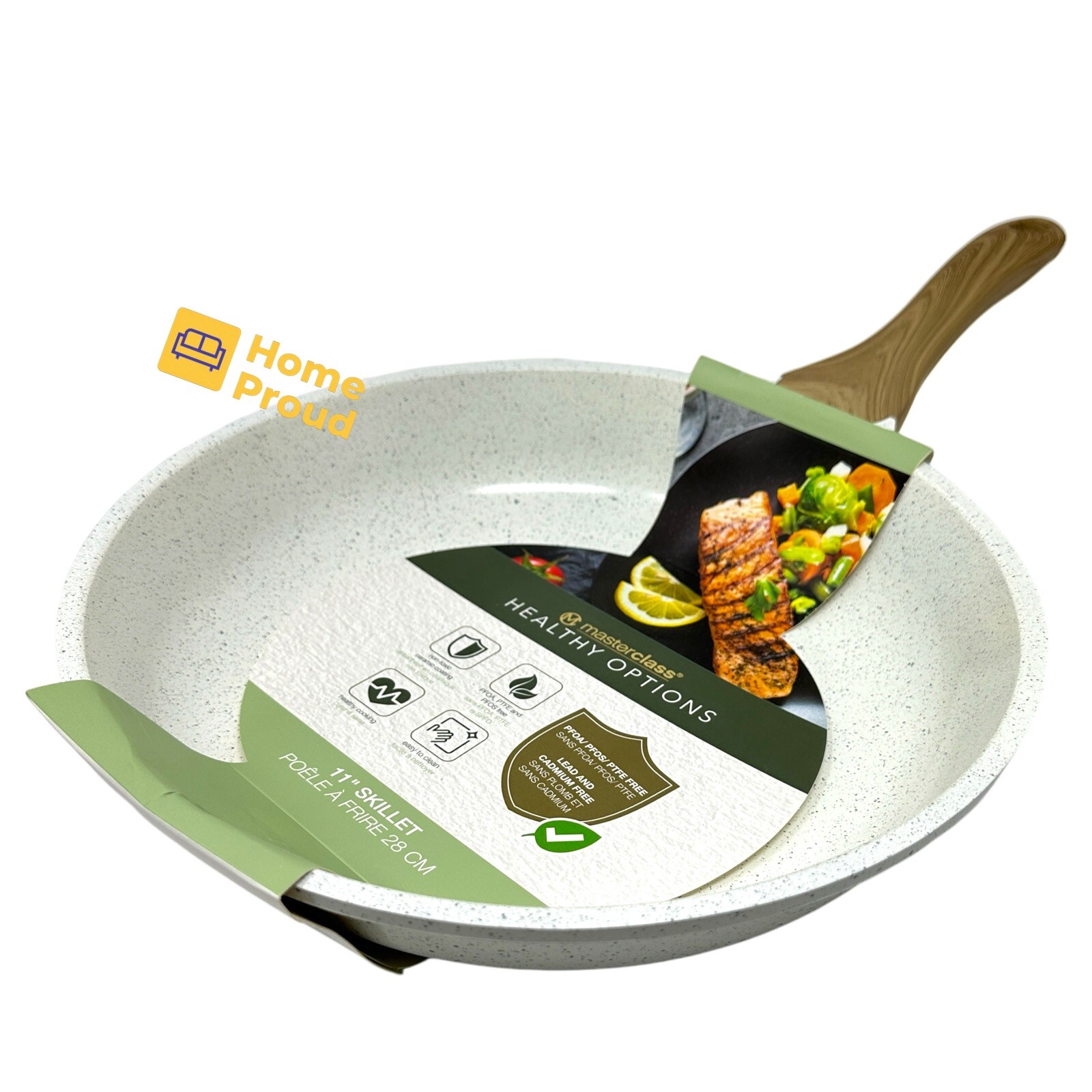 Masterclass Frying Pan Skillet Nonstick Ceramic Coating 11 inch Premium Cookware