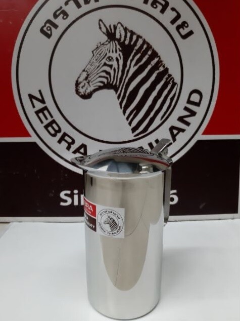 Thai Zebra Brand Water Jug Pouring Mouth with Lid Kitchenware Stainless 11cm
