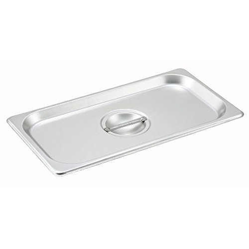 Winco Solid Steam Pan Cover Silver 12.9″ L x 7″ W x 1.5″ H | 12/Pack