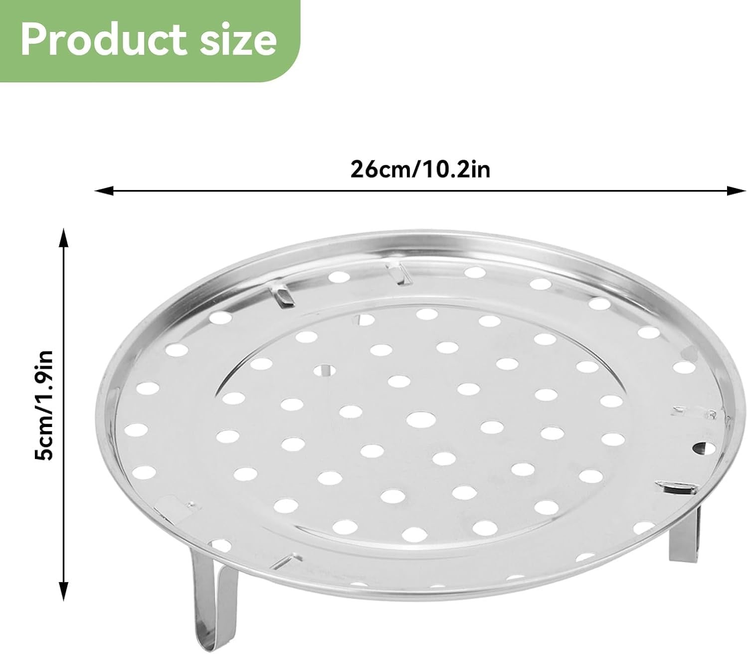 1 PCS Stainless Steel Steam Rack Round Tray 10.2×10.2×1.9 Inch Supporting