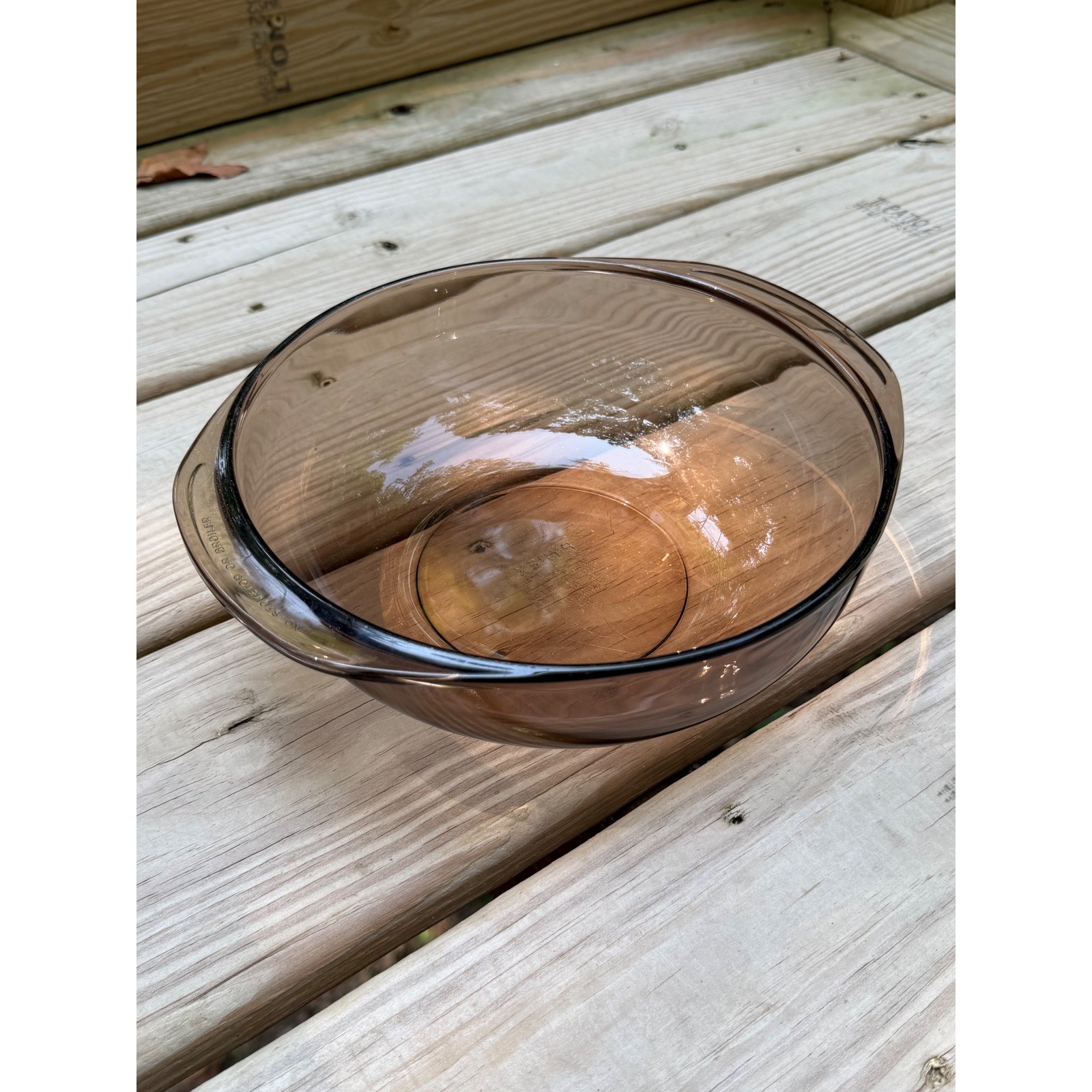 Vintage Pyrex Fireside Smoked Glass Mixing Bowl 024 2L | Brown Amber Glass Dish