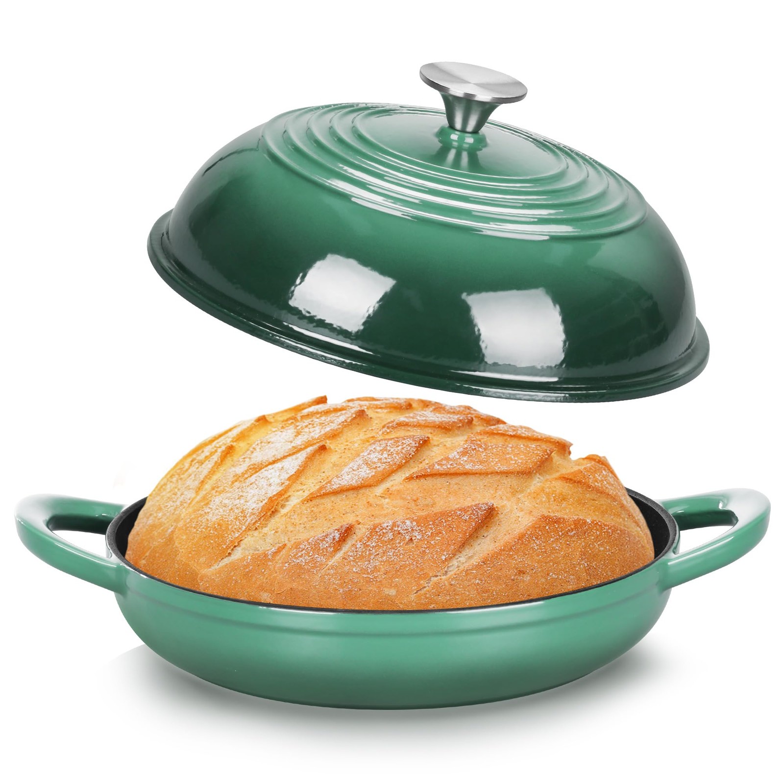 Teamfar Cast Iron Bread Dutch Oven 6 Qt Enameled Dutch Oven Pot For Sourdough