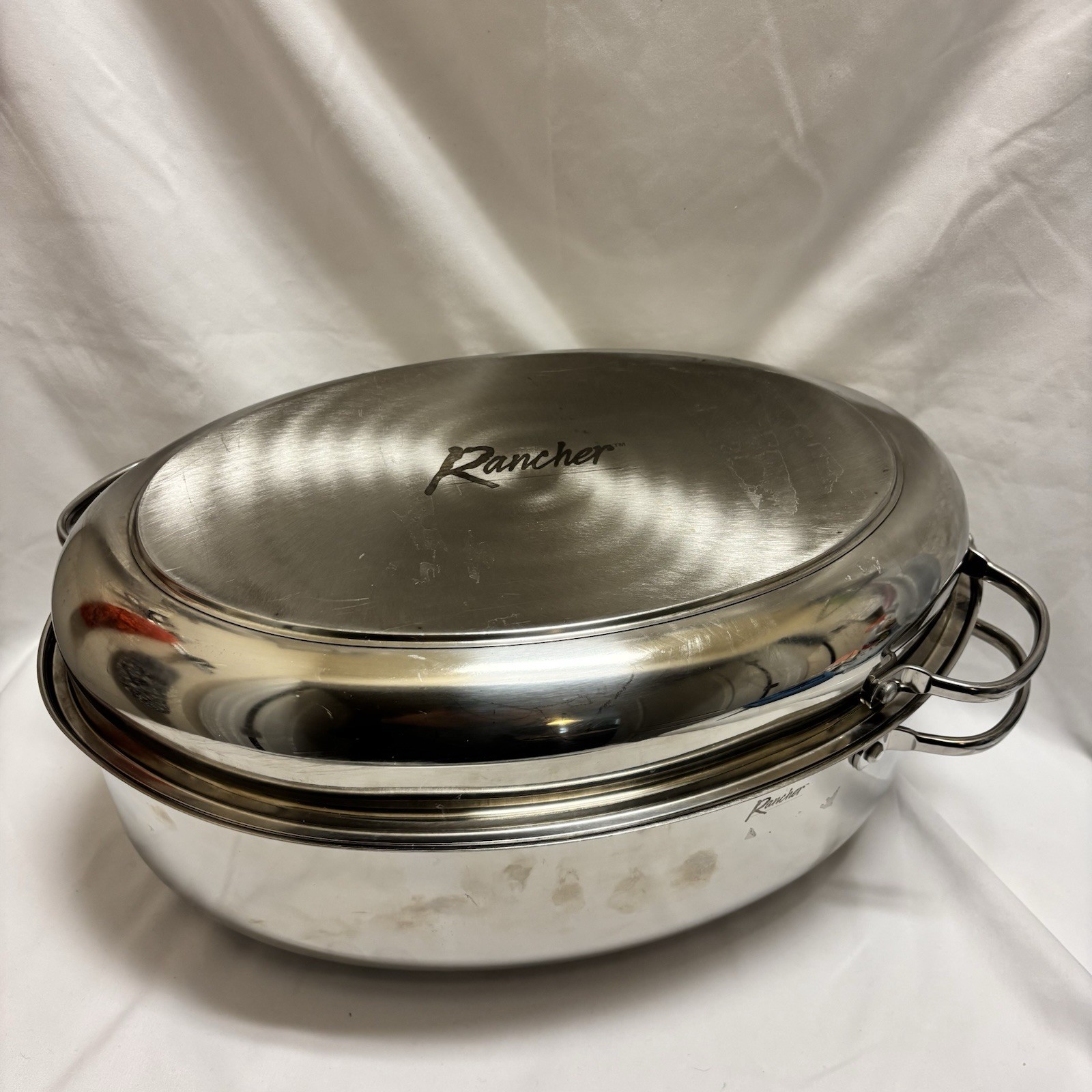 Rancher Professional Cookware 18/10 Stainless Steel Oval Roasting Pan W/Lid