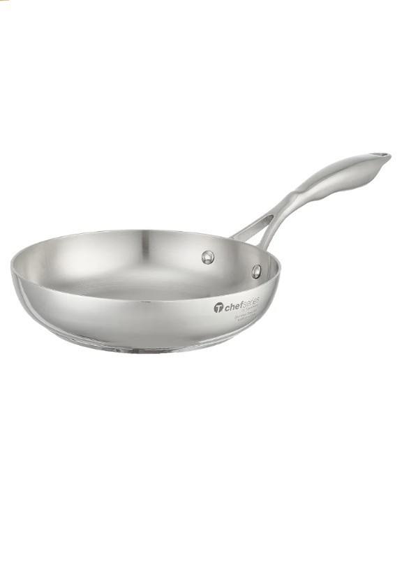 Tupperware Chef Series 9.5″ Stainless Steel Fry Pan Skillet, Tri-ply