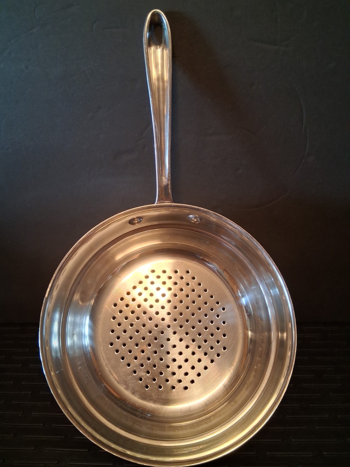 All-Clad 8″ Stainless 3 Qt Steamer Basket Insert Strainer Long Handle EXCELLENT