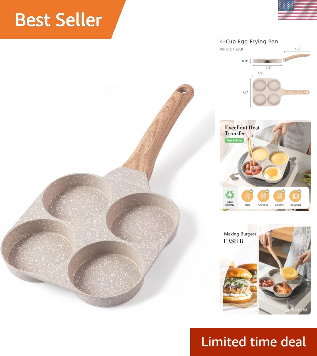 Eco-friendly Granite Non-Stick 4-Cup Egg Pan