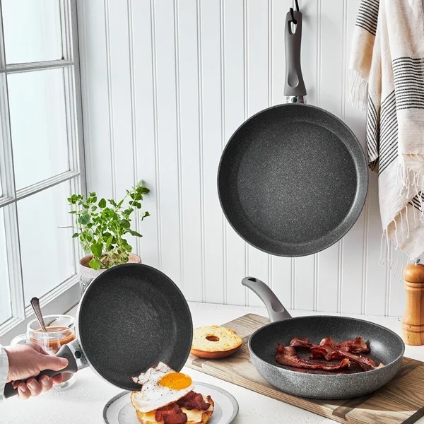 Ballarini Modena by Henckels Forged Aluminum 3-piece Fry Pan Set, 8″, 10″ & 12″