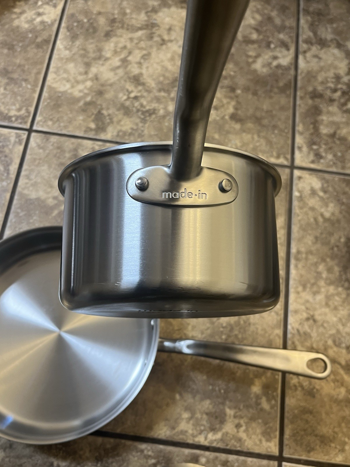 Made In Cookware Stainless 3.5 QT Saute Pan Pot & 2QT Saucepan Made-In Italy