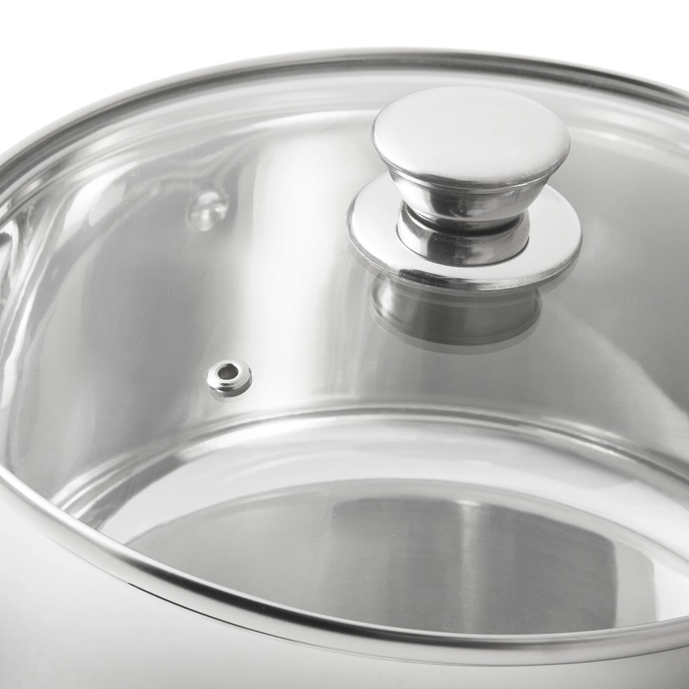 Stainless Steel Dutch Oven 5 Quart Pot with Glass Lid and Riveted Handles