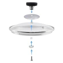 6 Inch Universal Tempered Glass Pot Lid Glass Covers for Frying Pan Wok Pot