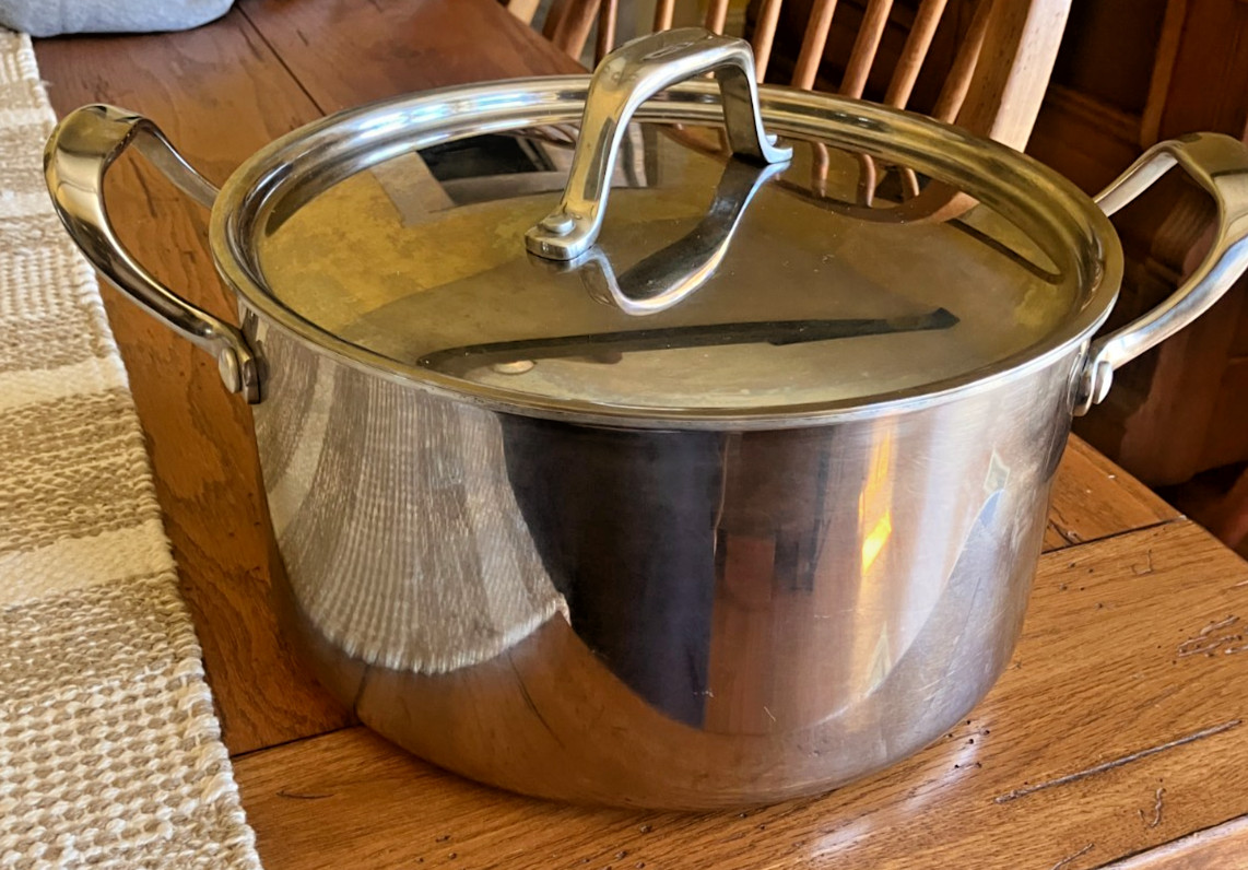 Kenmore Elite 3 Ply Cladded Stainless Steel Stock Pot 6 QT Induction Suitable