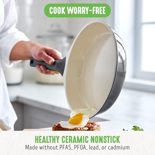 8 Piece Nonstick Cookware Set With Lids Induction Ready Ceramic Coating