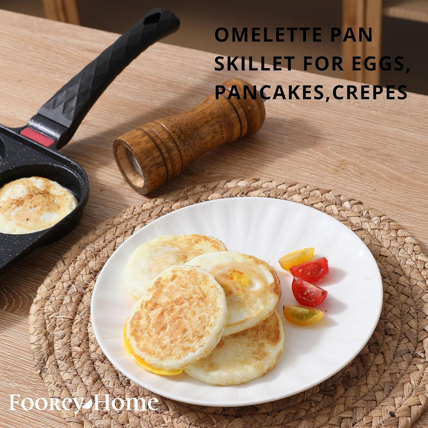 4 Egg Frying Pan Gas Only Breakfast Omelette Skillet Non-Stick Fried Egg Pan Pan