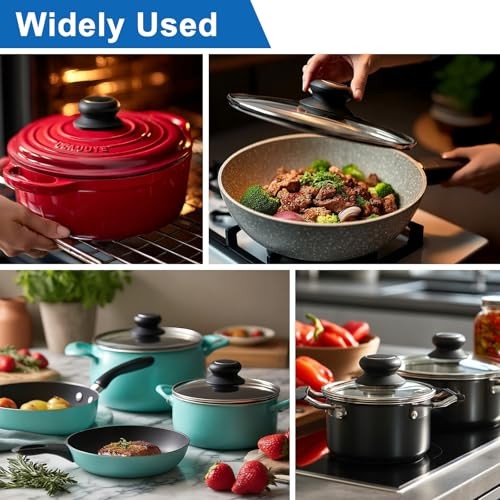 2 Pcs Universal Pot Lid Top Replacement Knob Heat Resistant Pan Holding Handles