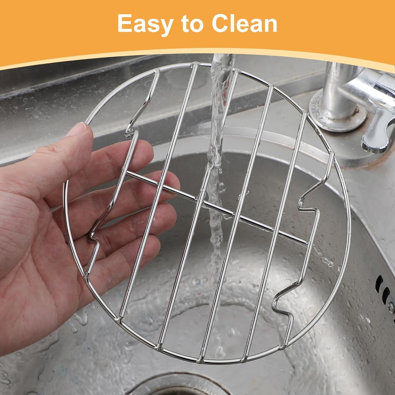 Round Steamer Rack, 304 Stainless Steel Steaming Rack Steamer Plate for Pressure