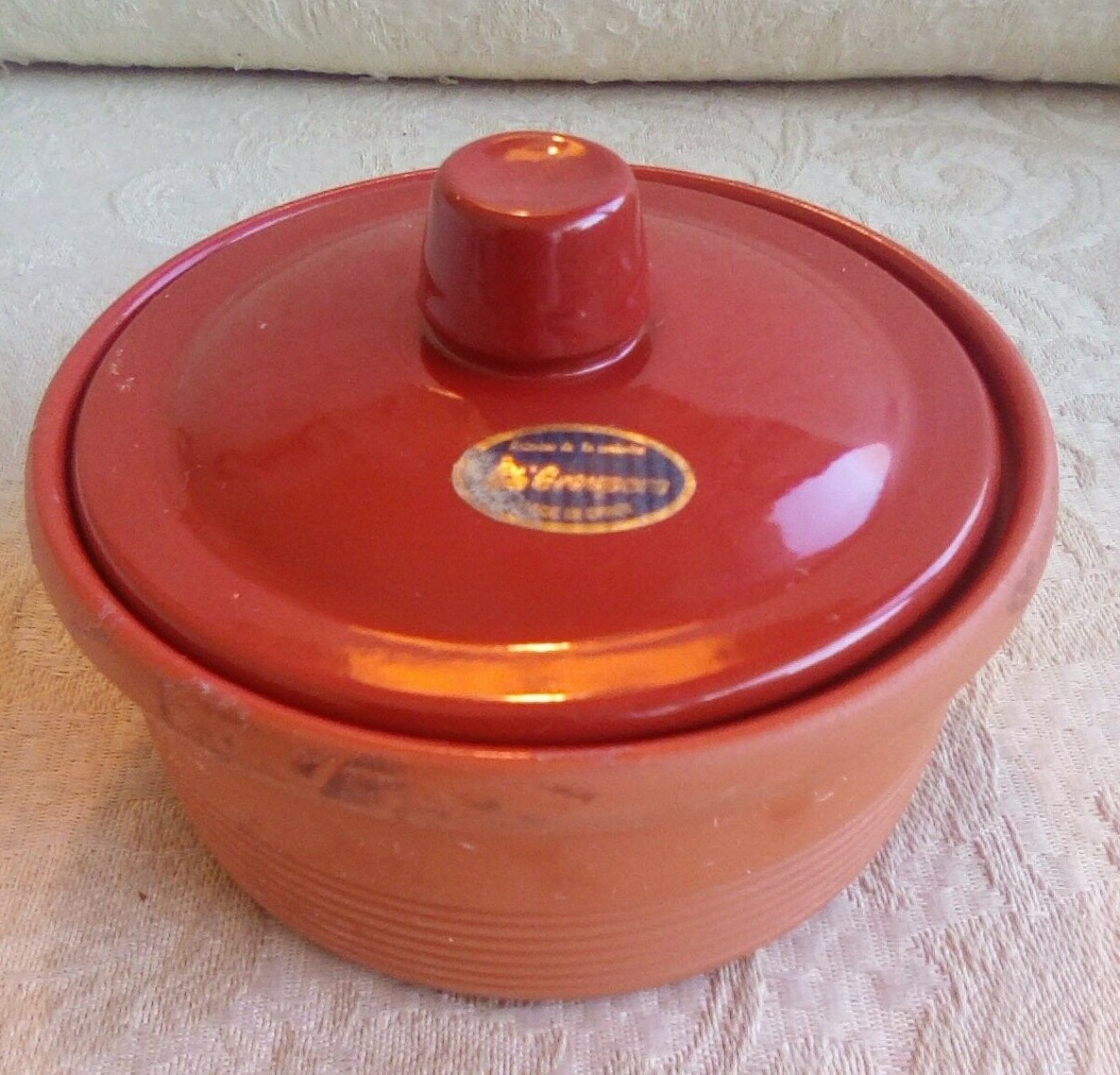 Graupera Terracotta Red Lidded Ramekin Small Baking Dish 4.5″ Across Made Spain