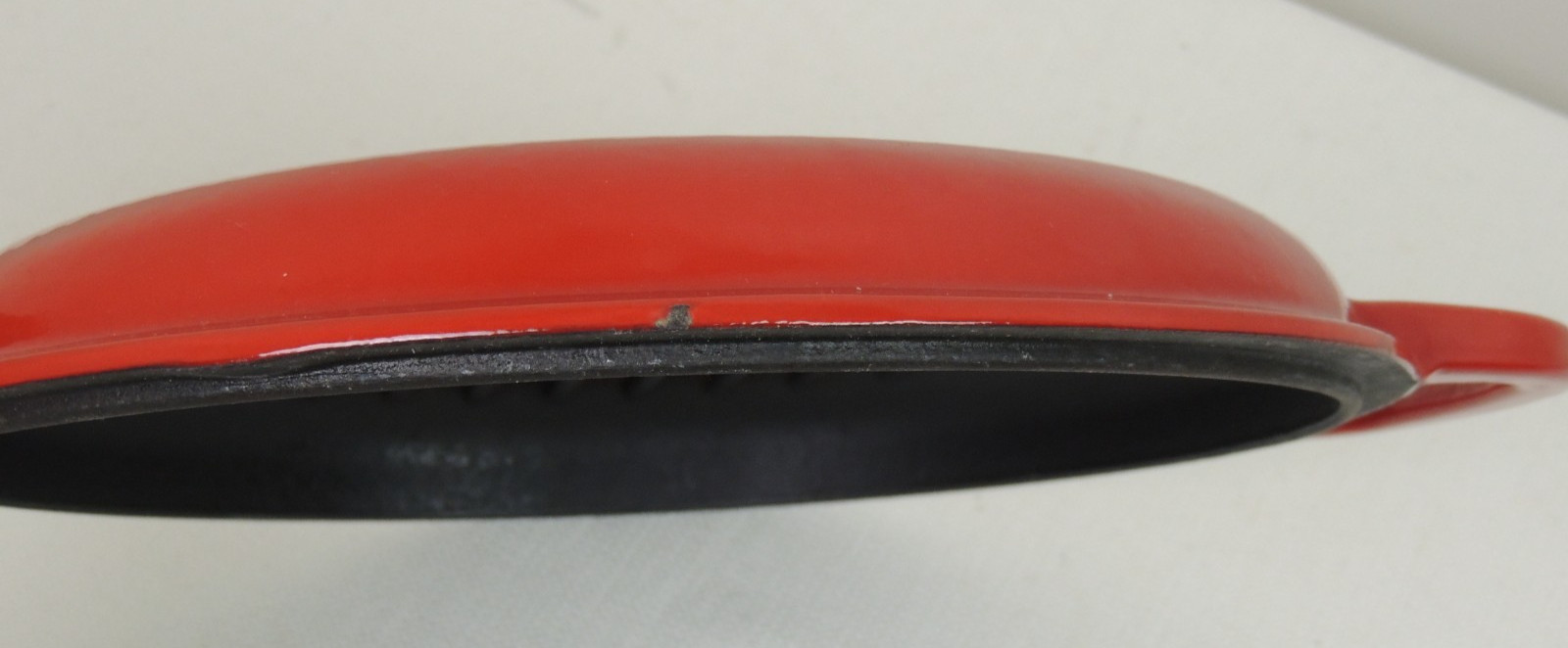 Lodge Enameled Cast Iron Lid ONLY Doubles As Grill Pan Fits 7 Qt Dutch Oven Red
