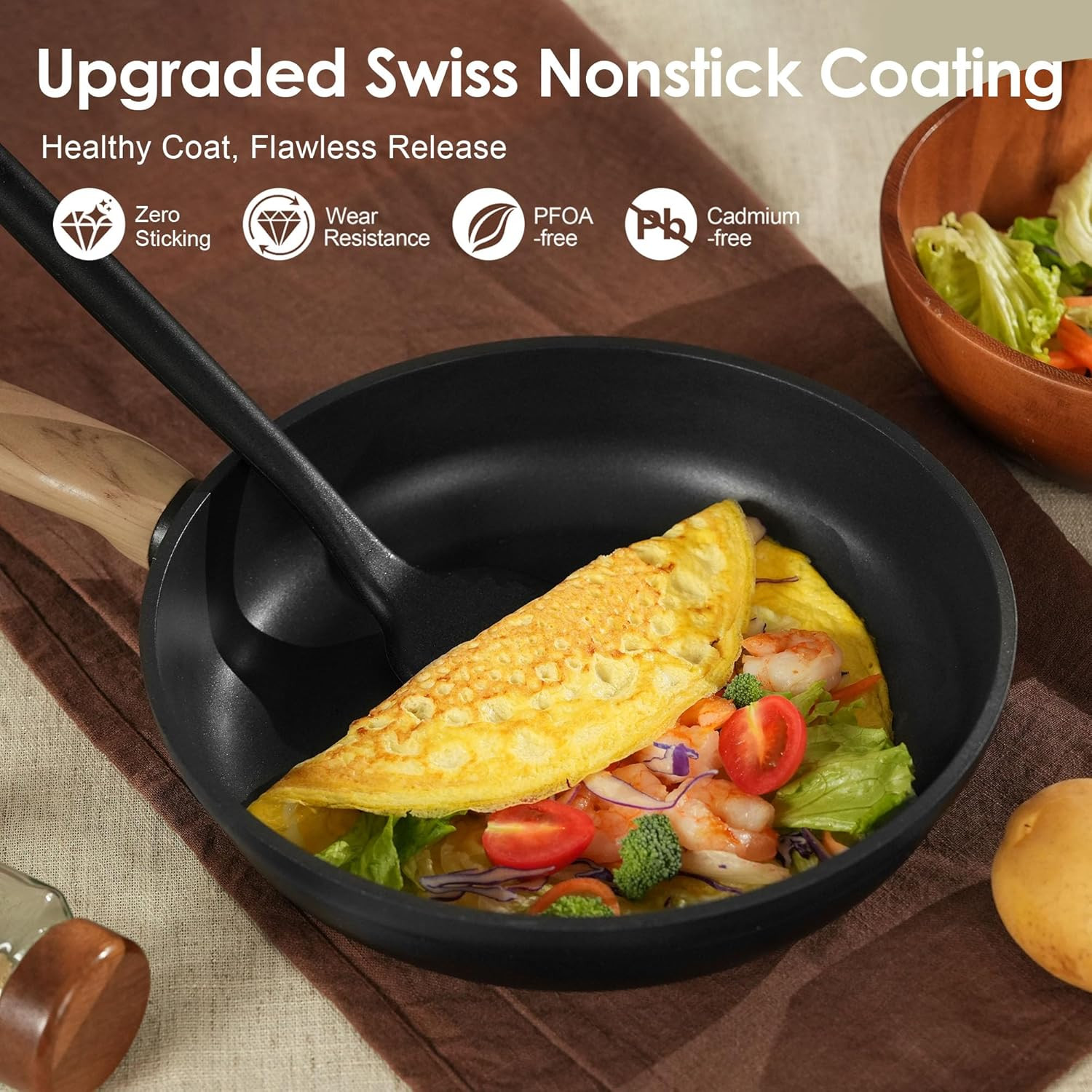 Nonstick Pots and Pans Set 17Pcs, Healthy Induction Cookware Set, Kitchen Cookin