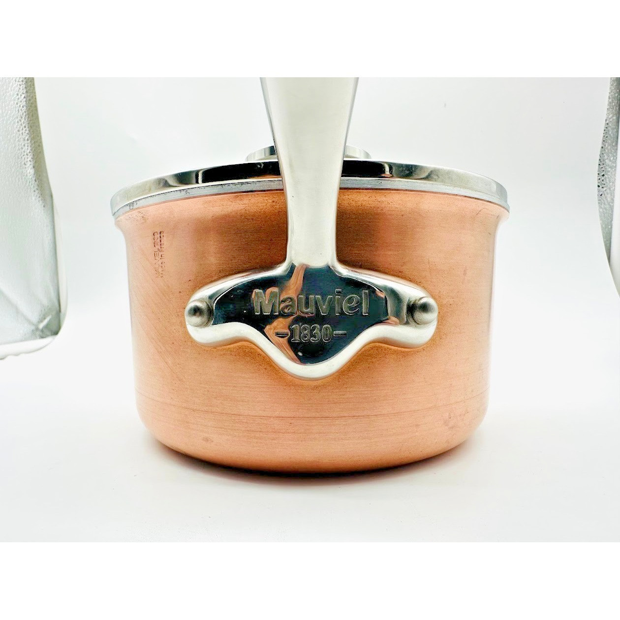 Mauviel 1830 M150S Copper Saucepan with Glass Lid Made in France 1.5mm Stainless