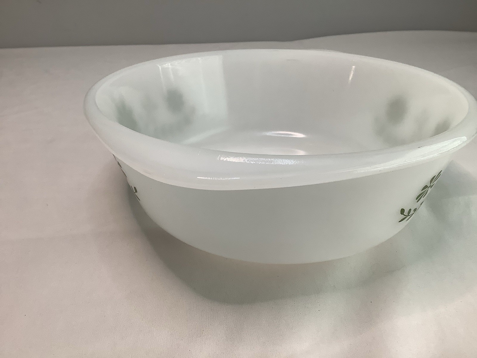 Vintage Glasbake 8.5″ Green Daisy Casserole Dish NO Lid 2 Qt USA J514 Ovenware