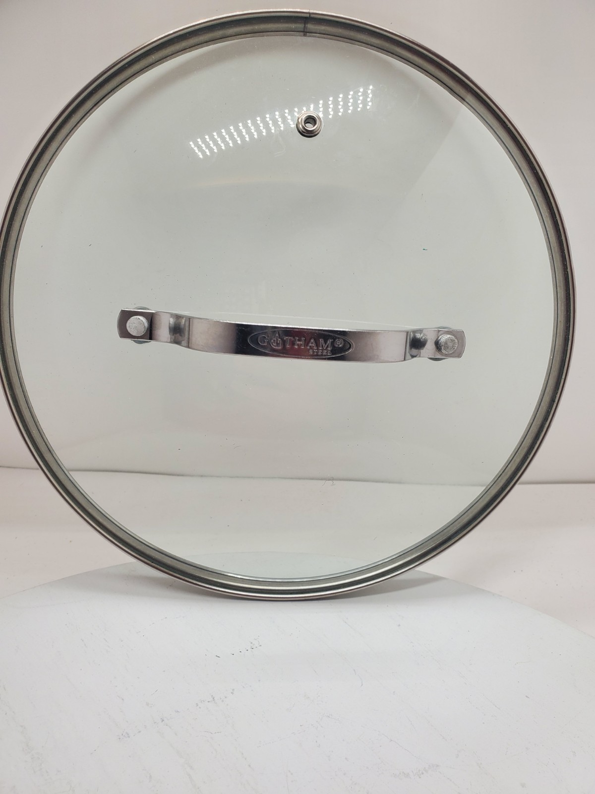 Gotham Steel 9.25″ID Glass Vented Lid C Round Stainless Steel Rim Replacement