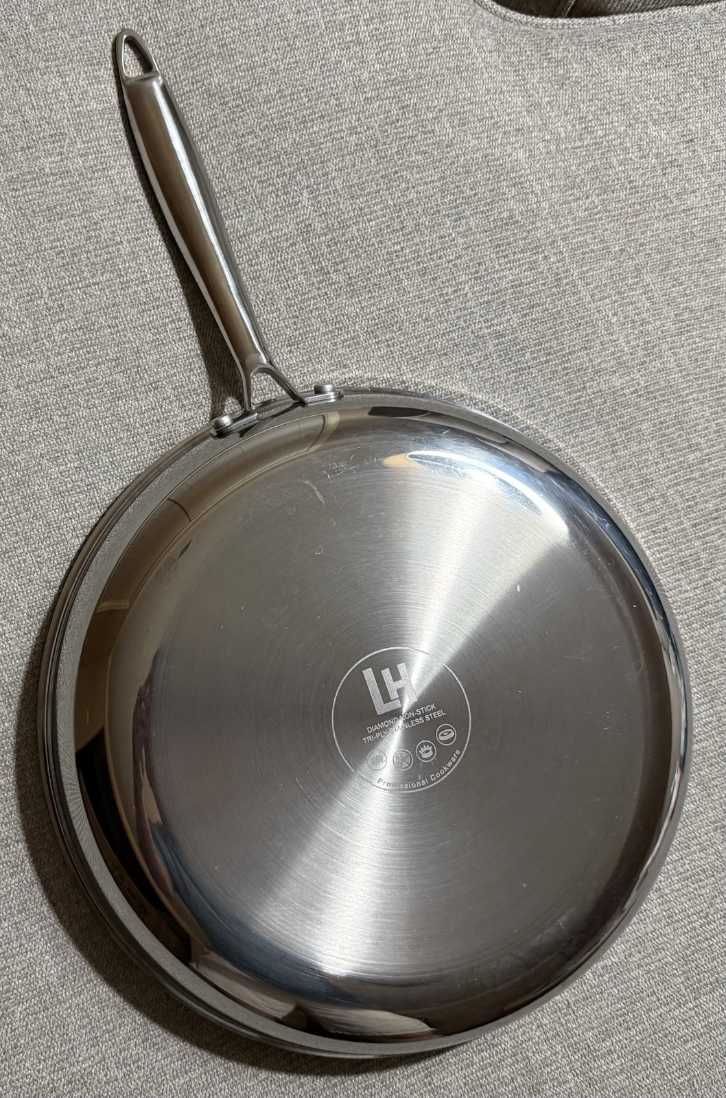 NEW Lexi Home Tri-ply PAN Stainless Steel Diamond LM Non Stick 12″ Frying RARE