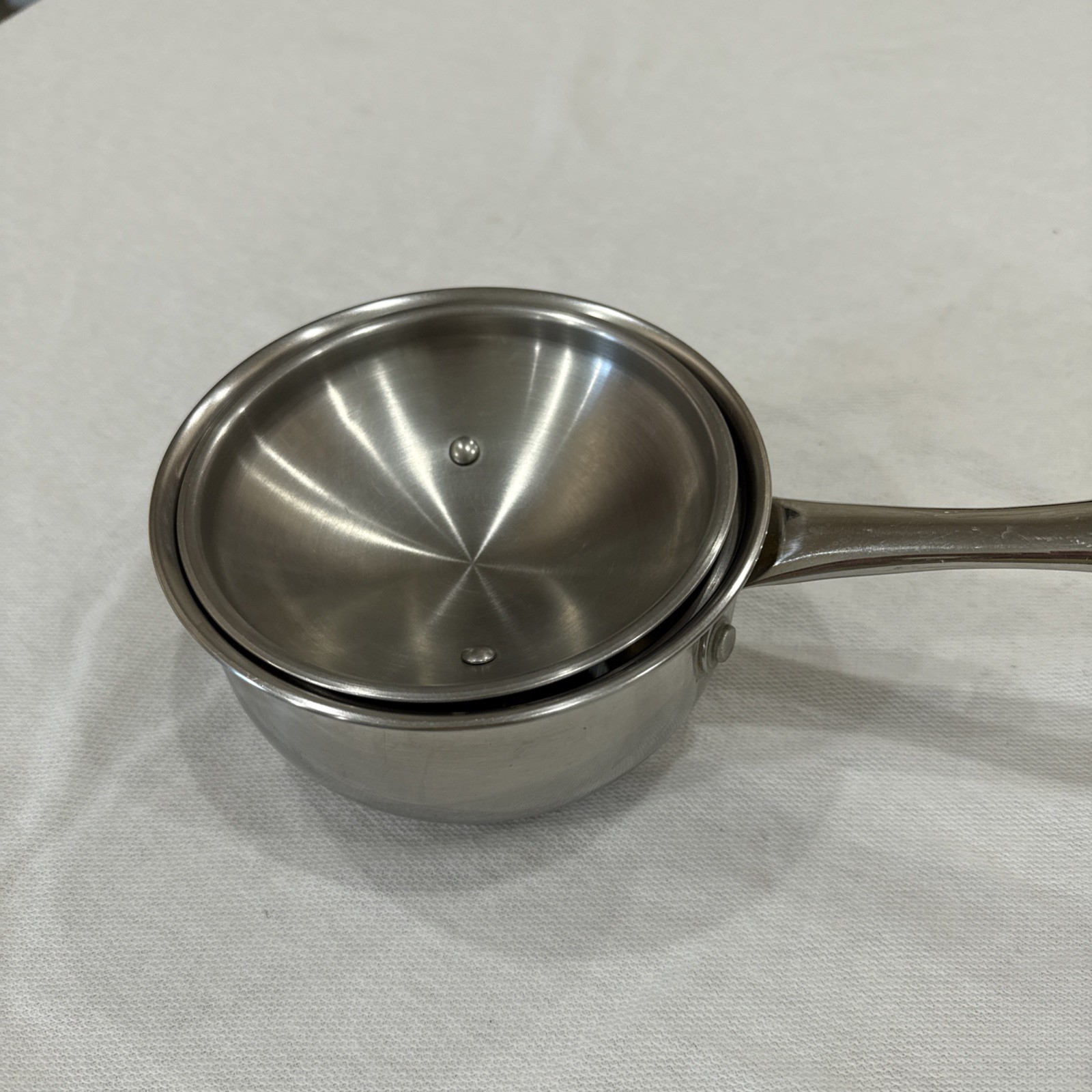 Vintage Belgique Stainless Steel 1 Qt Sauce Pan Vented Lid Copper Bottom